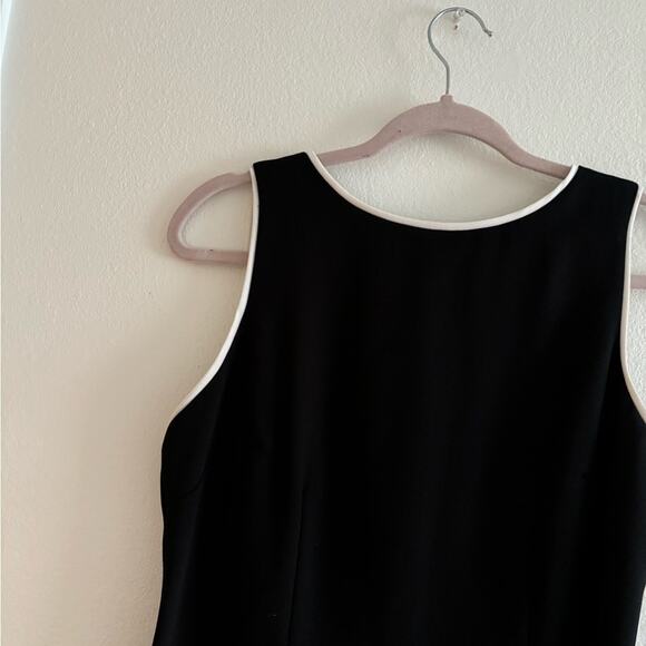 CDC Petites Vintage Little Black Dress with White Trim Size 10 - Picture 3 of 7